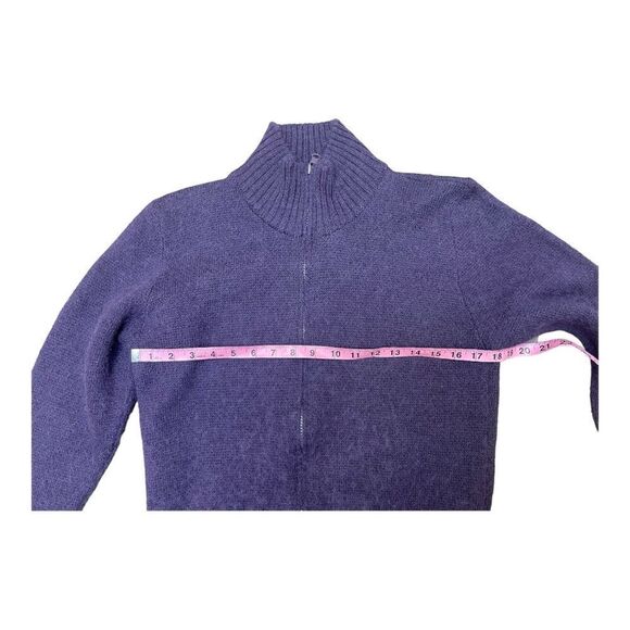 ALPAKA INKA PERU Women's 100% Alpaca Purple Mock Neck Full Zip Sweater Sz M - Picture 4 of 5